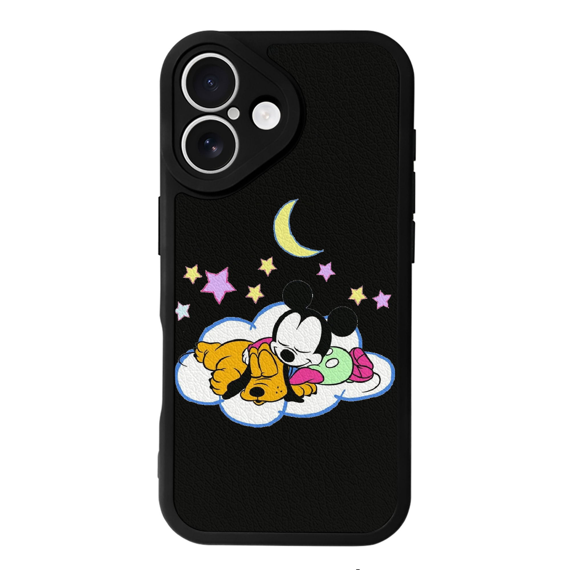 （画像用） ミッキーマウス Mickey Mouse 【iPhone 16シリーズ対応】シリコンスマホケース（レザー調） 材質：シリコン